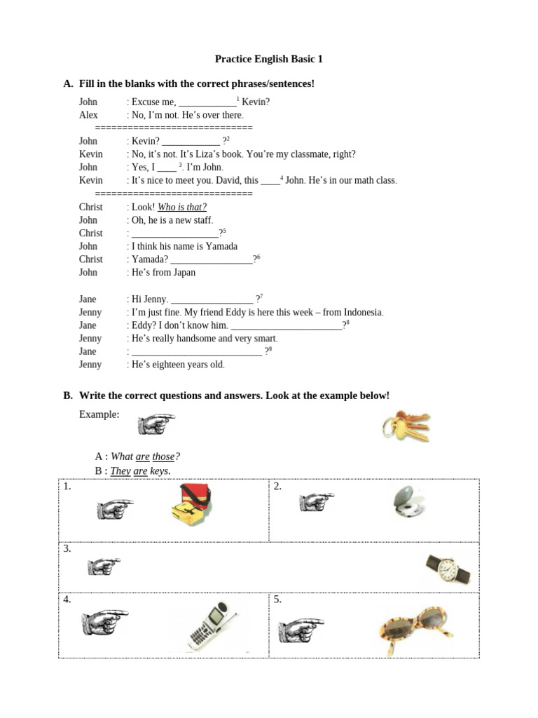 Practice English Basic Test | PDF
