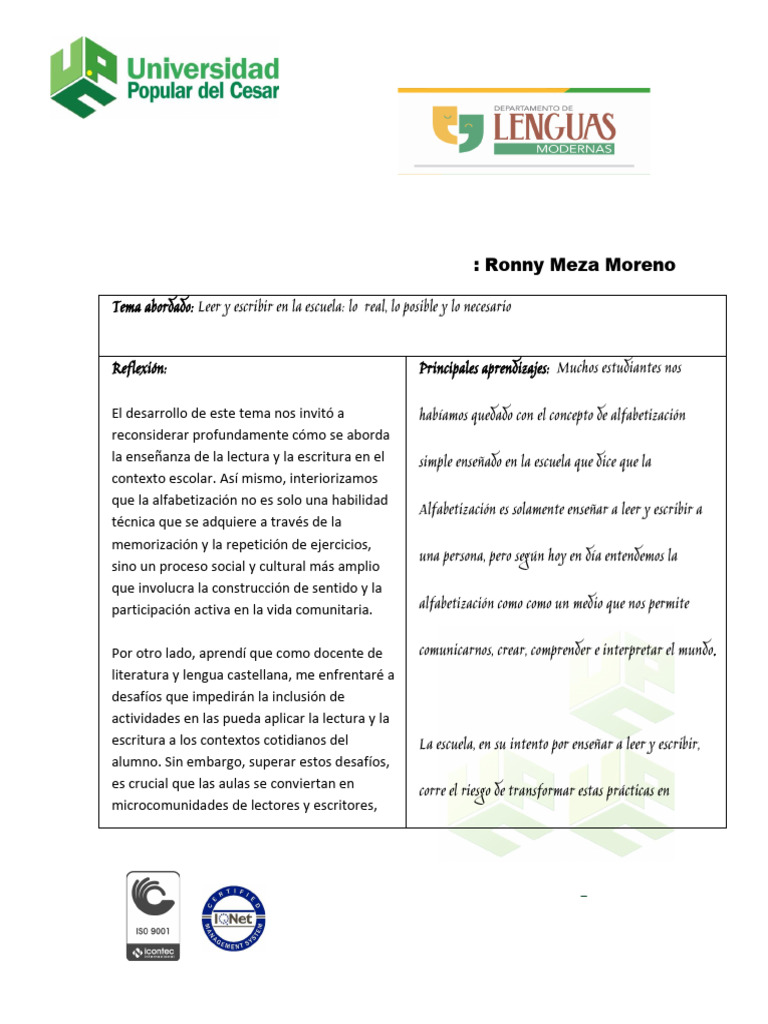 Plan de Clases | PDF | Literatura | Crecimiento personal y profesional