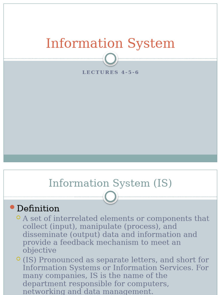 LEC-4-5-6Information System (IS) | PDF