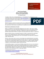 State Owned Banks - : DBA vs. Separate Corporation, Regulatory Oversight and Risks