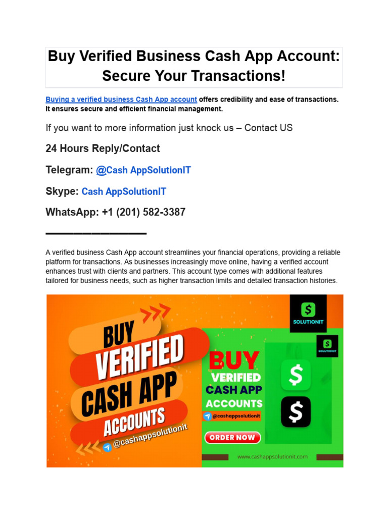 Buy Verified Business Cash App Account | PDF