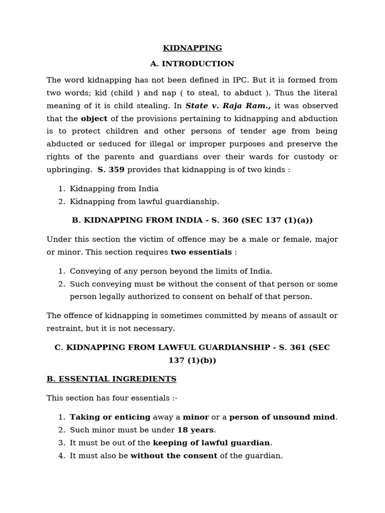 Kidnapping | PDF
