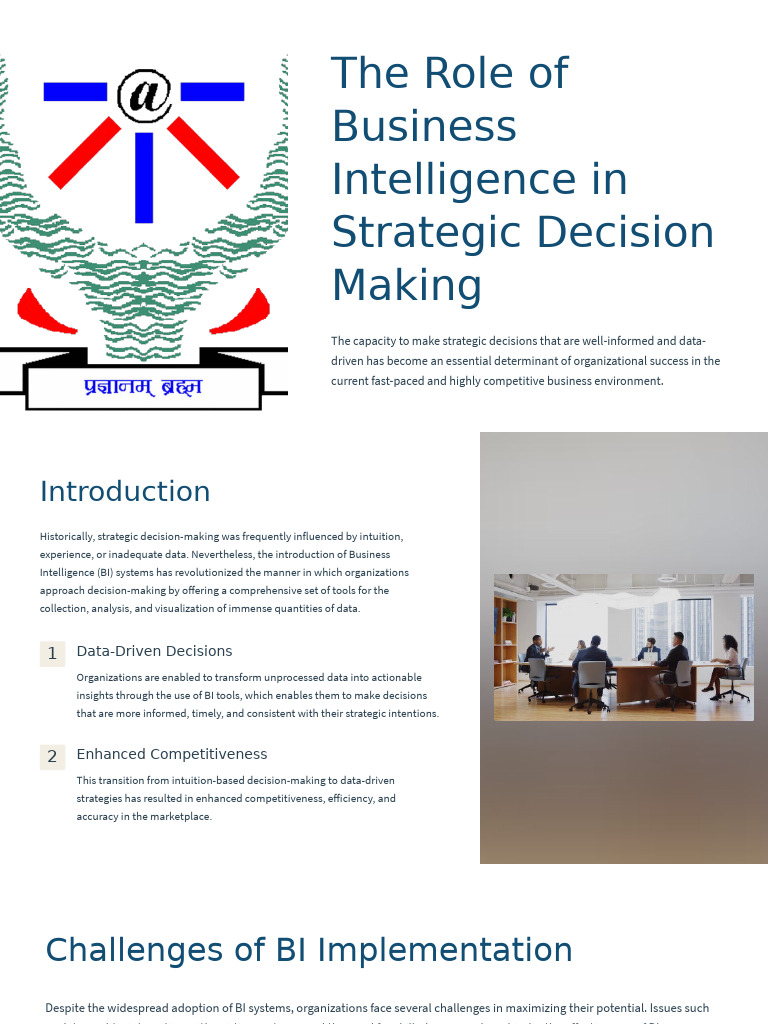 The Role of Business Intelligence in Strategic Decision Making | PDF