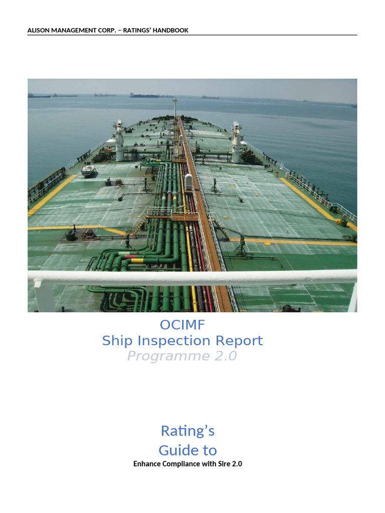Seafarers‘ Practical Guide To Sire 2.0 Inspections – UCEAG