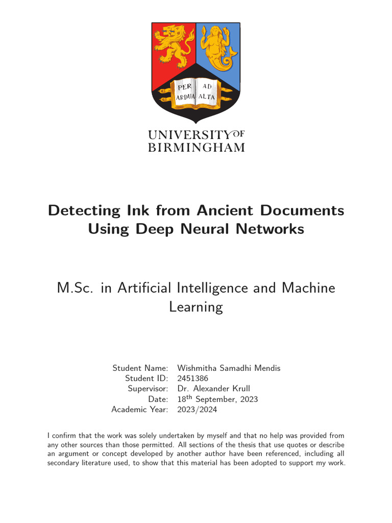 AI for Ancient Ink Detection | PDF | Image Segmentation | Art