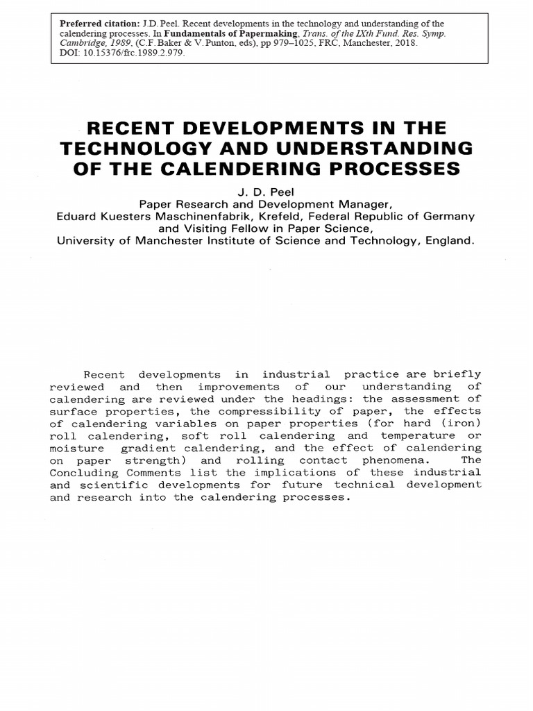 Calendering Processes | PDF