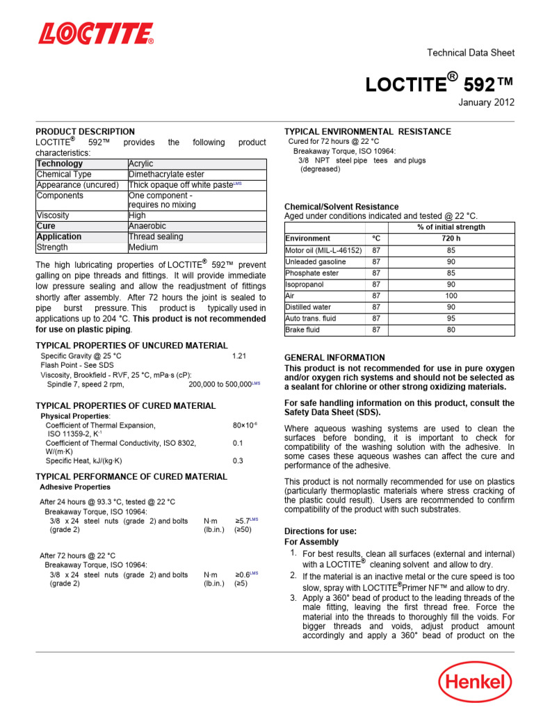 Loctite 592 en GL | PDF