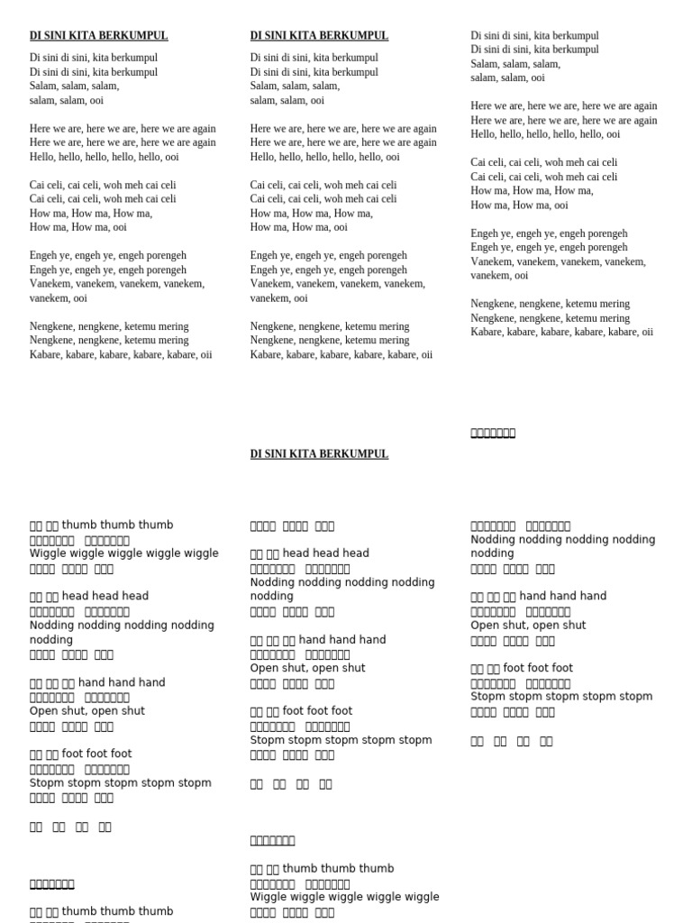 Lagu Pengakap Di Sini Kita Berkumpul | PDF