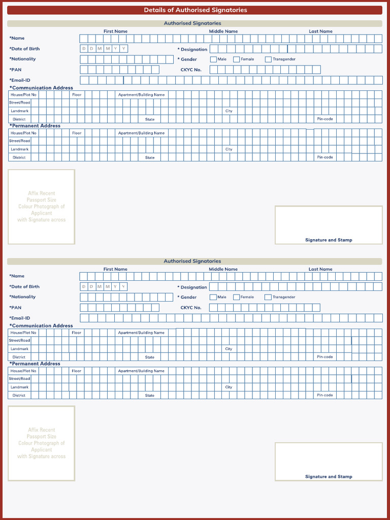 Addendum App Form - Authorised Signatories | PDF