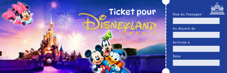 Carte Cadeau Disneyland Paris A Imprimer | PDF