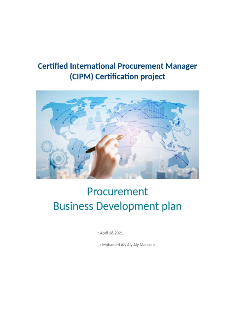 CIPM Project Template - Procurement Development Plan | PDF