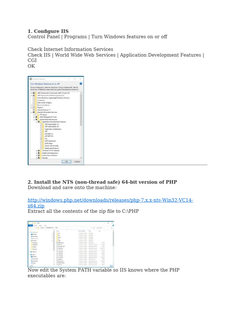 IIS and PHP Installation | PDF