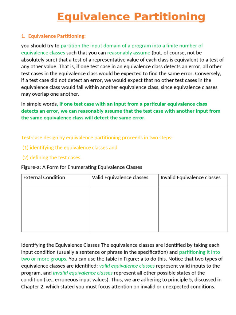 1 EquivalencePartitioning | PDF
