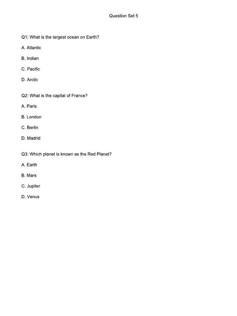 Question Set 5 | PDF
