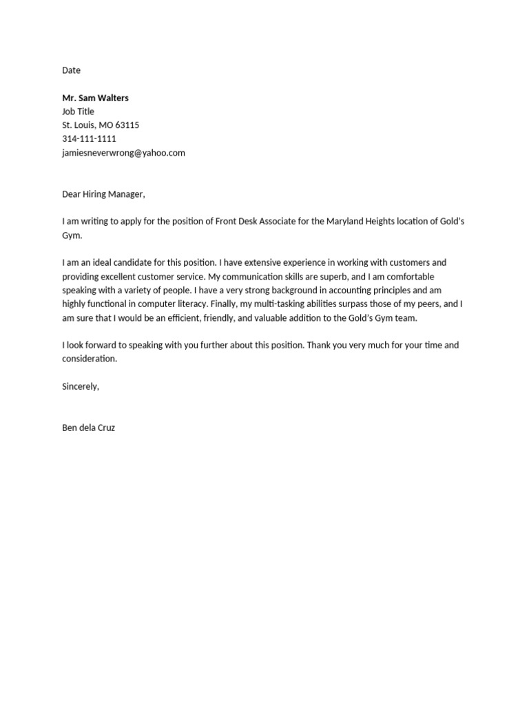 Cover Letter Template 2 | PDF