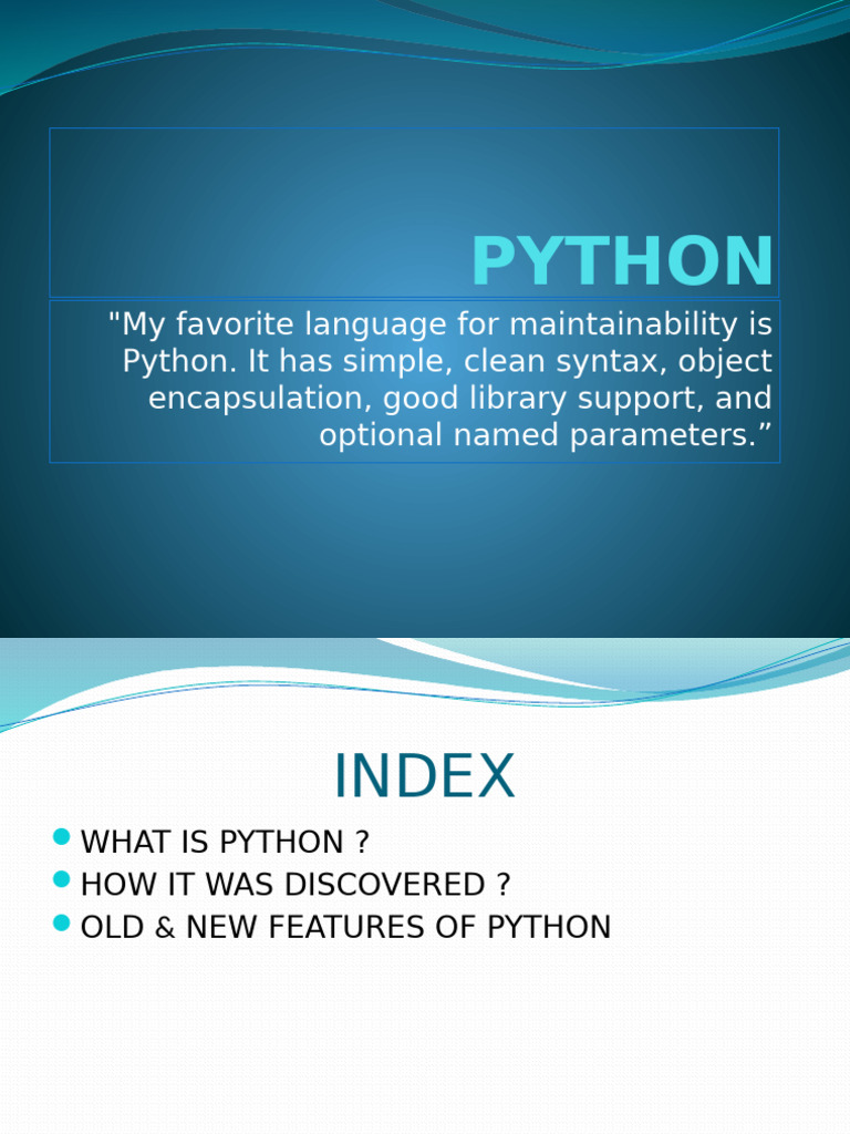 Python Presentation | PDF