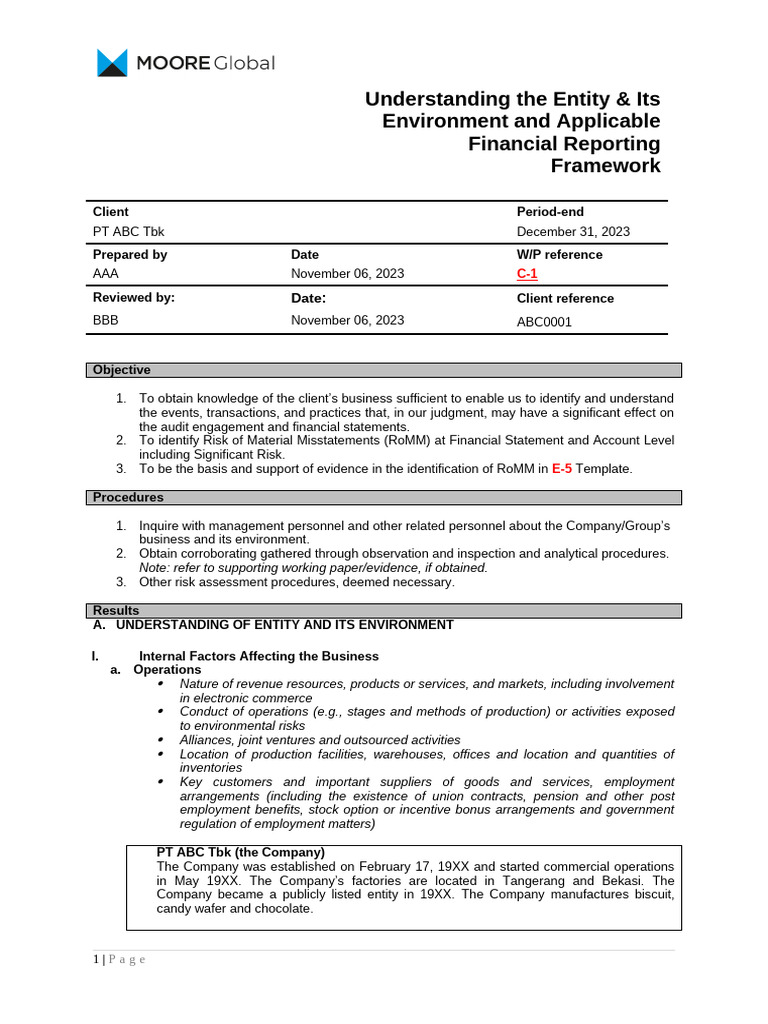 Picture of C-1 - Understanding Business and Financial Reporting Framework | PDF ...