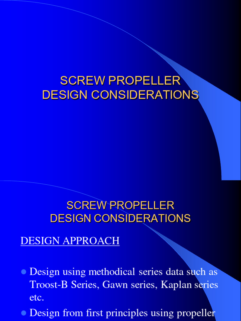 Lecture 12 - Propeller Design Consideration - 12 Nov 20 | PDF