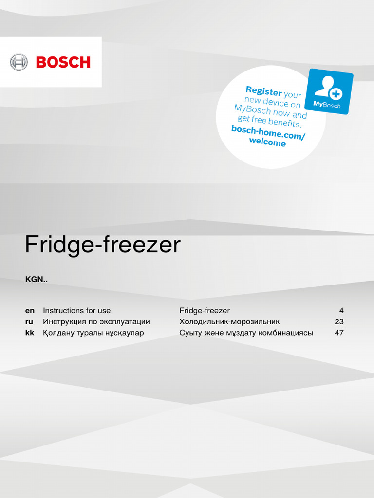 BOSCH REFRIGERATOR MANUALS visual data 5