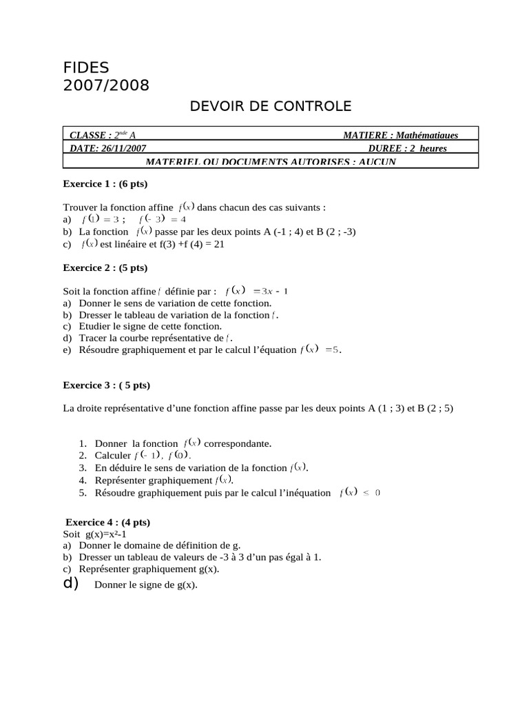 Controle math 2nde nove pdf