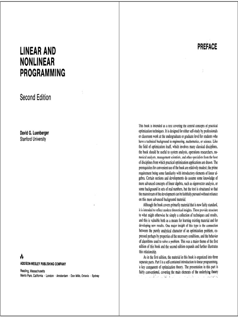 Linear and NonLinear Programming | PDF