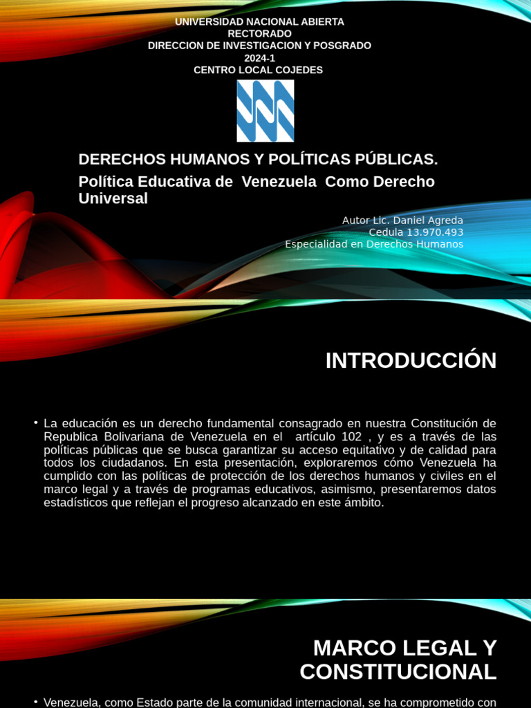 Presentacion LA EDUCACIÓN COMO DERECHO HUMANO | PDF