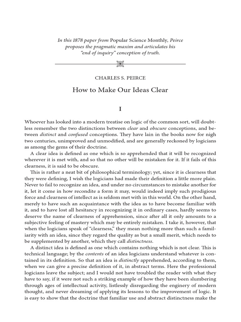 Peirce how to make our ideas clear pdf