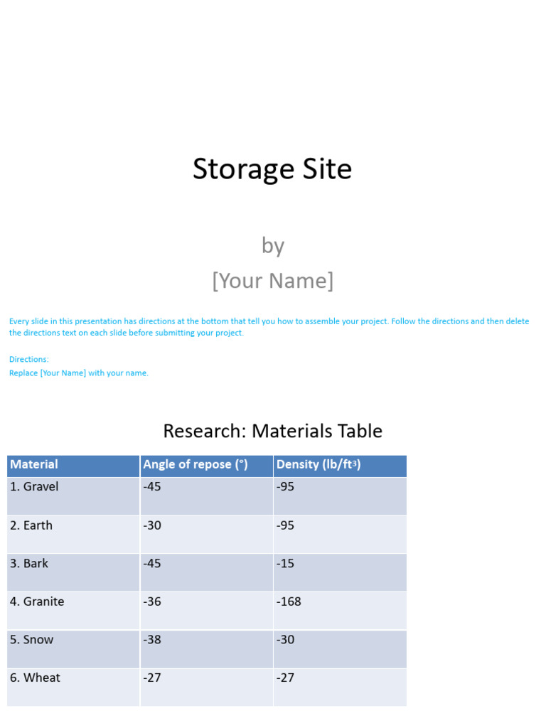 Storage Site Project Guidelines and Directions | PDF | Volume