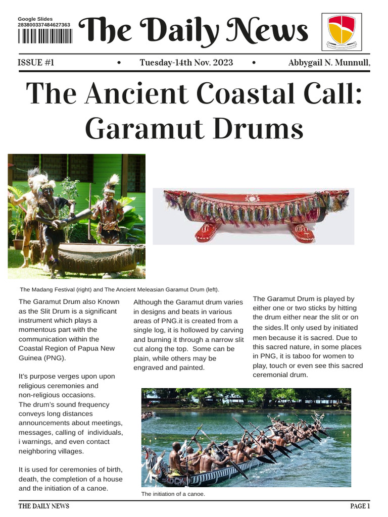 Garamut Drum: Cultural Significance in PNG | PDF