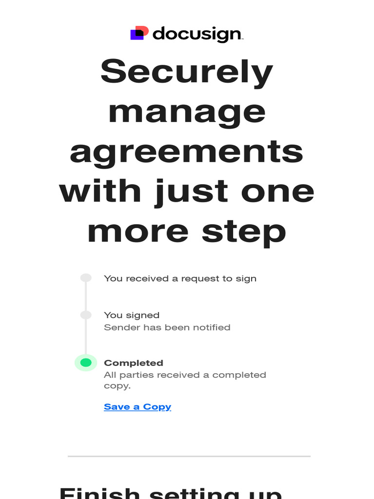 Securely Manage Agreements With Just One More Step Docusign PDF