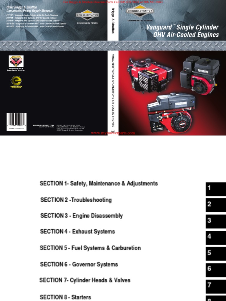 272147 Vanguard Single Cylinder Ohv Briggs & Stratton | Gasoline |  Carburetor
