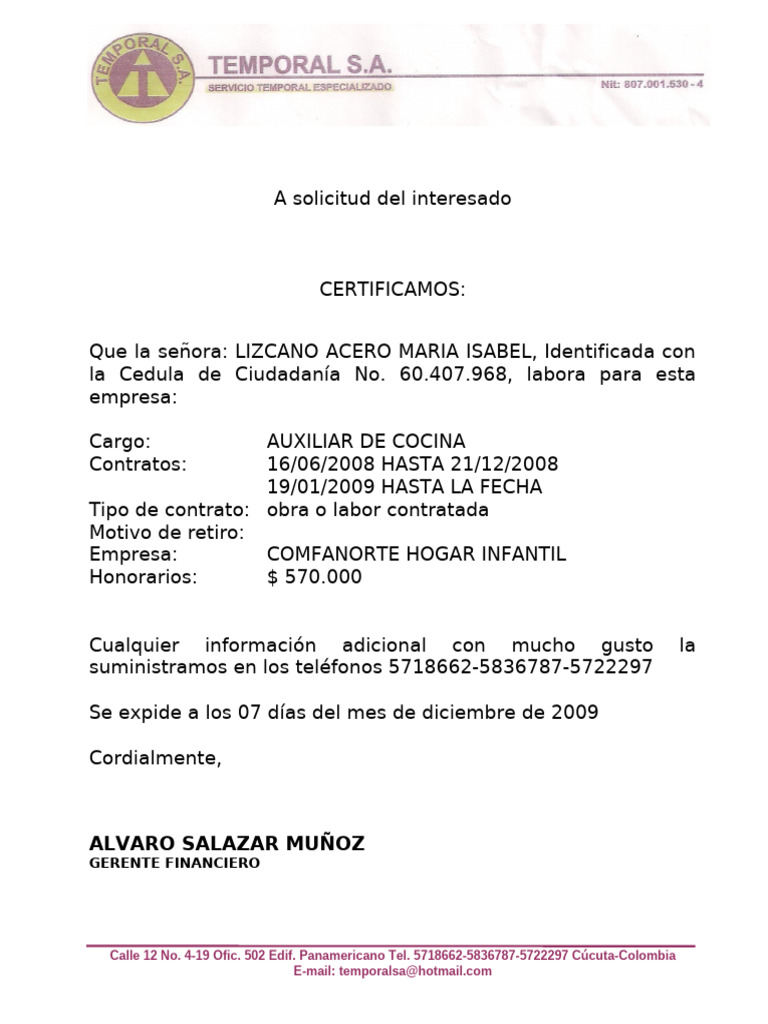 A Solicitud Del Interesado | PDF