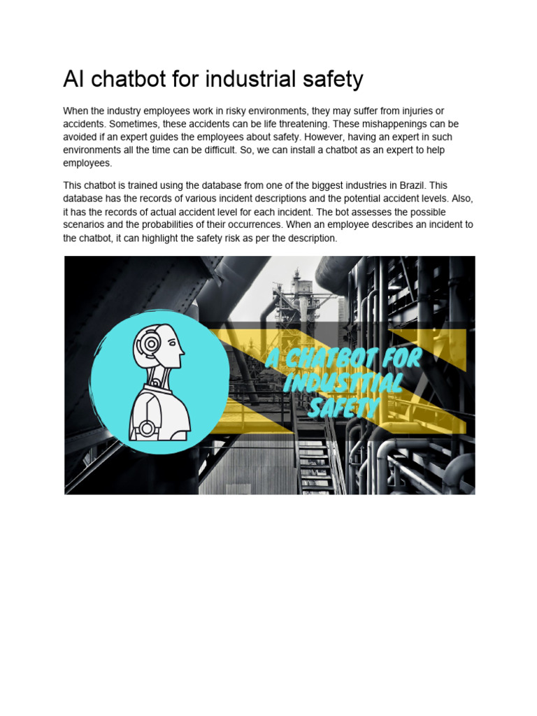 AI Chatbot For Industrial Safety 31 Jan 2021 | PDF