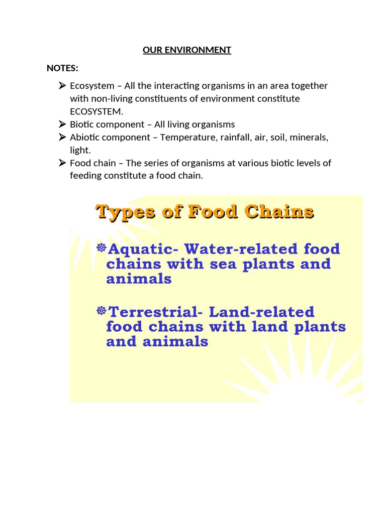 Notes - CH - Environment | PDF