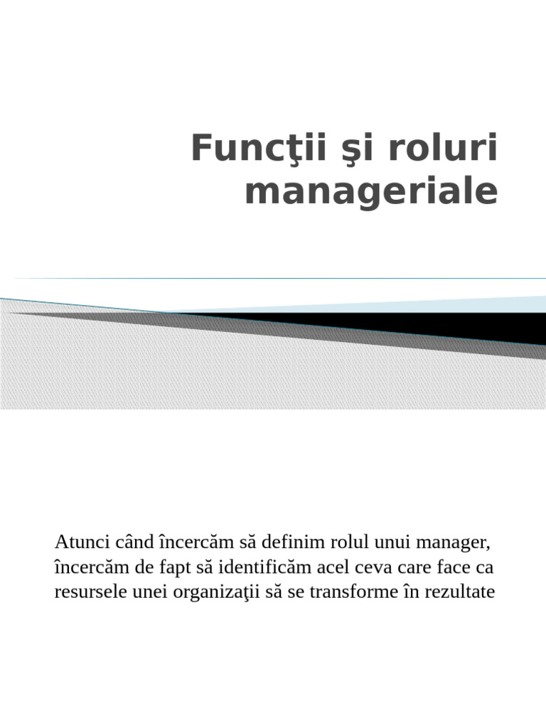 1.funcţii Şi Roluri Manageriale | PDF