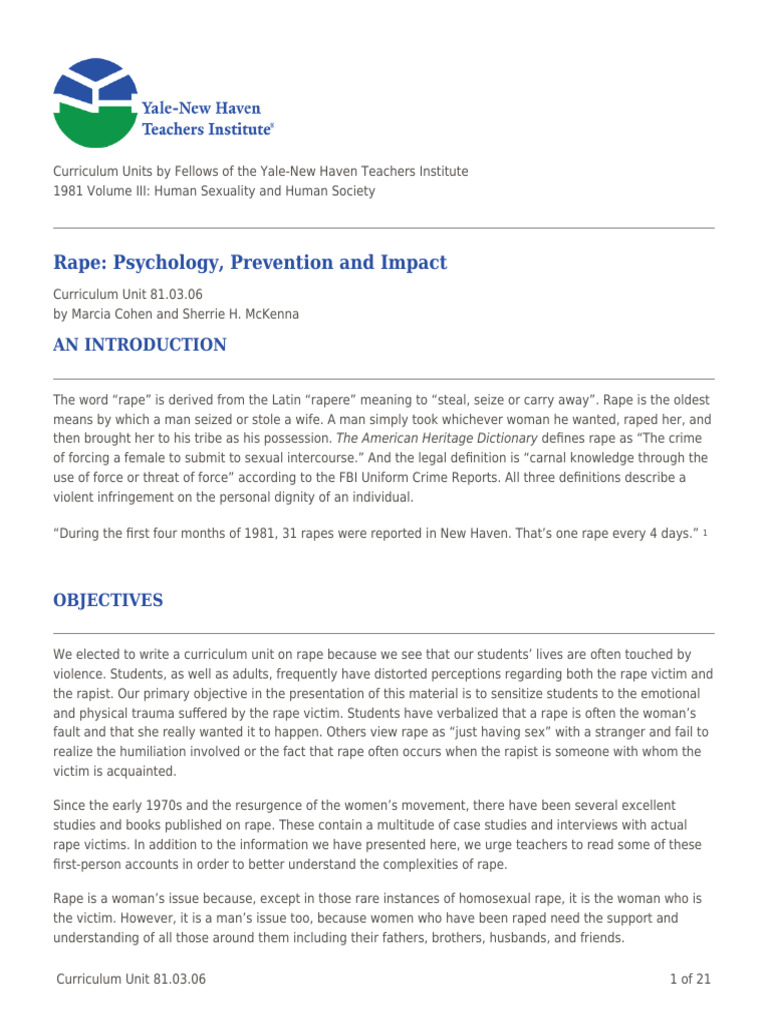 Understanding The Psychology of A Rapist | PDF | Rape | Sexual Abuse