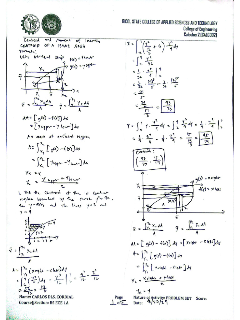 Centroid and Moment of Inertia | PDF
