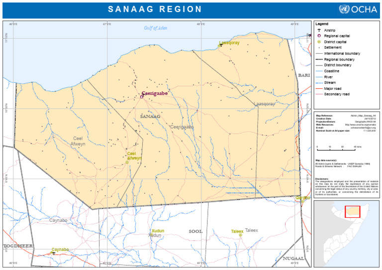 121024 Administrative Map Sanaag A4 | PDF