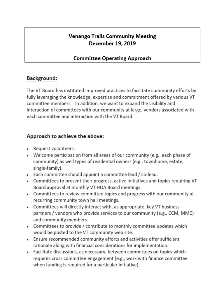 VT 19 - 12 - 19 Committee Approach - Final | PDF