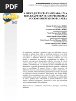 A obsolescência planejada uma reflexão frente aos problemas socioambientais brasileiros