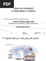 دورة اعداد البحوث 03 Literature Review Cairo University December 2011