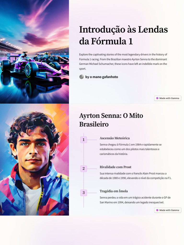 Introducao As Lendas Da Formula 1 | PDF