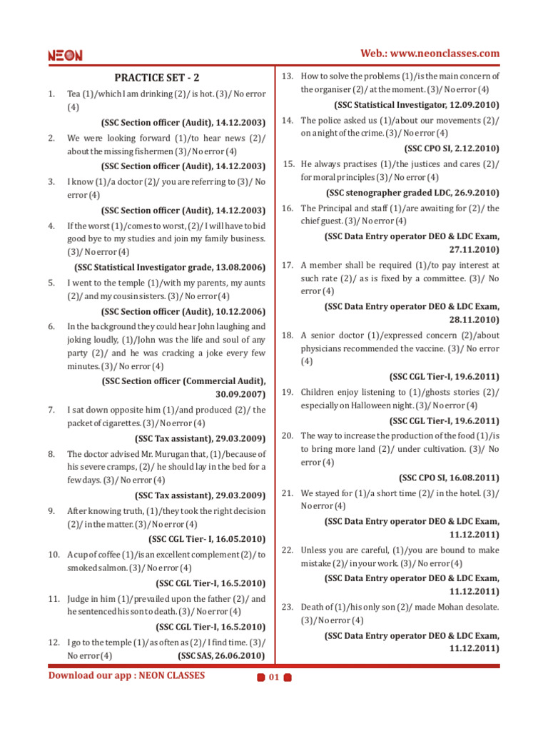 Articles Practice Set - 02 (With Solutions) | PDF