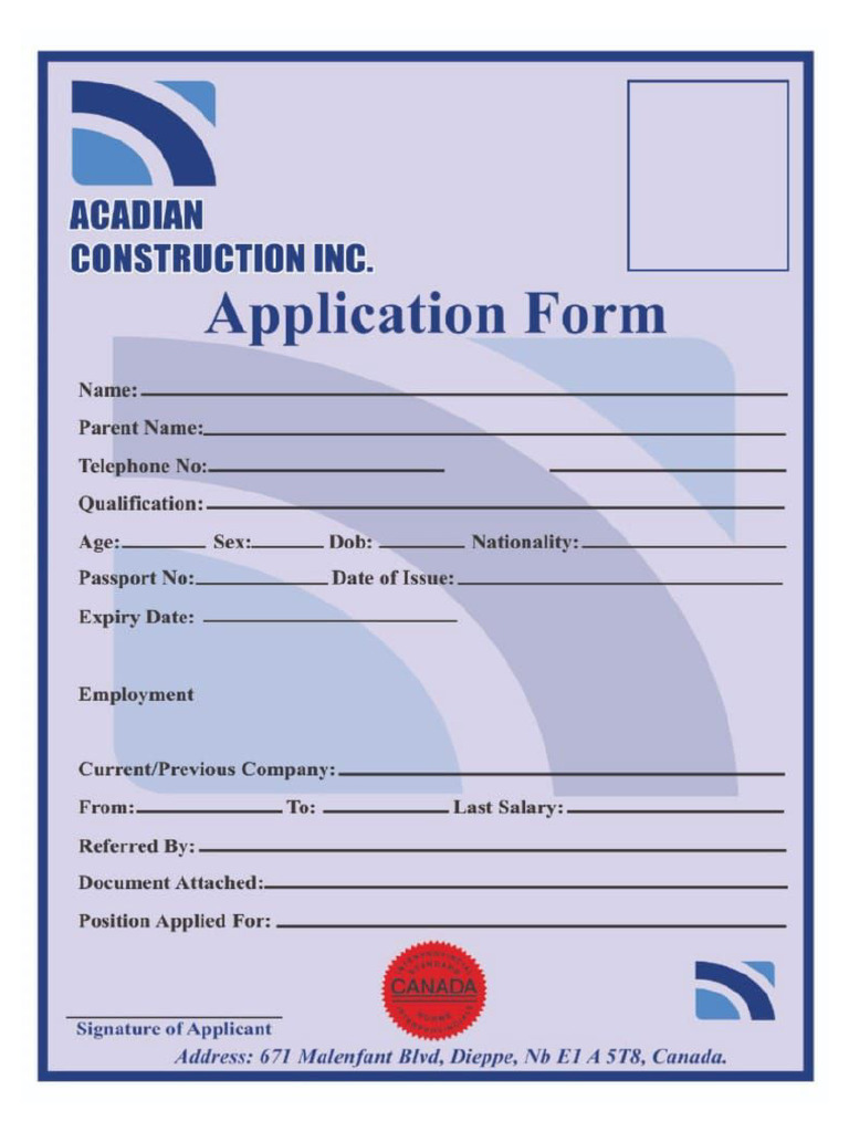Application Form | PDF