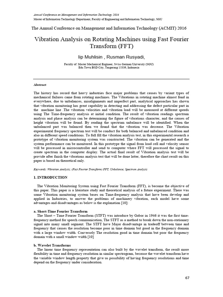 Vibration Analysis On Rotating Machines | PDF