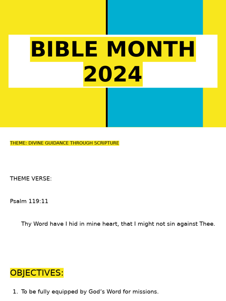 Bible Month 2024 5 Pdf