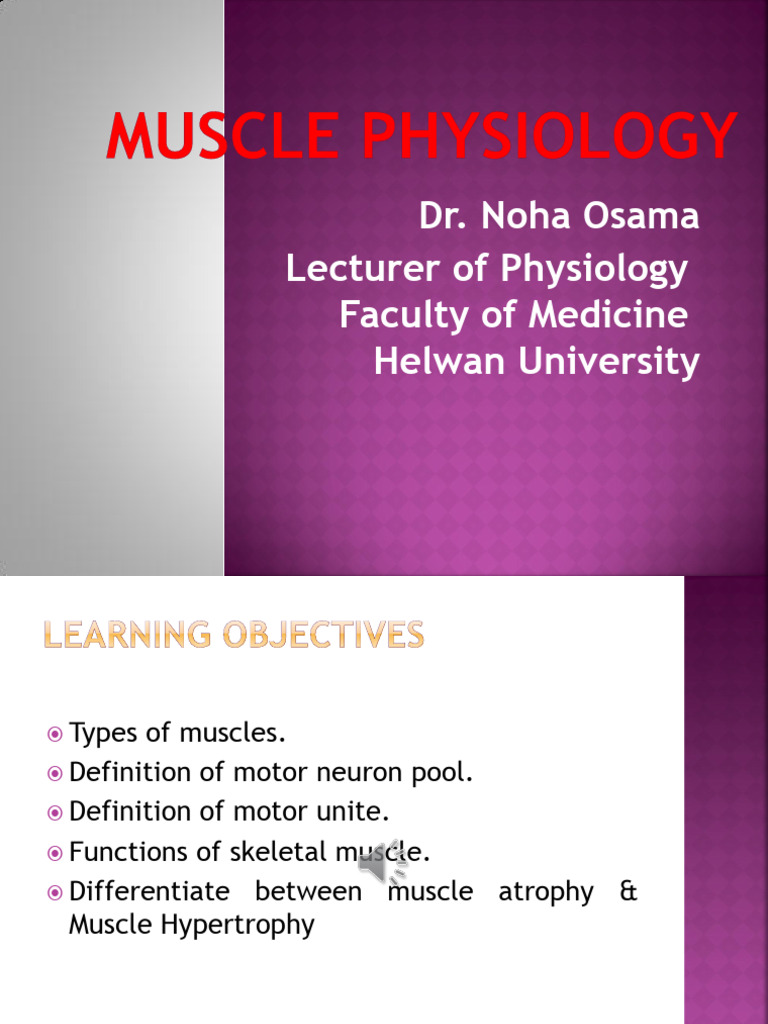 1 - Muscle Physiology | PDF