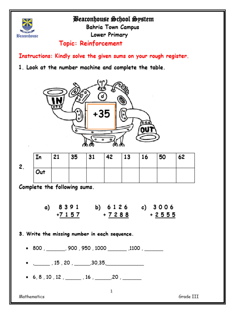 Mathematics Reinforcemnt | PDF