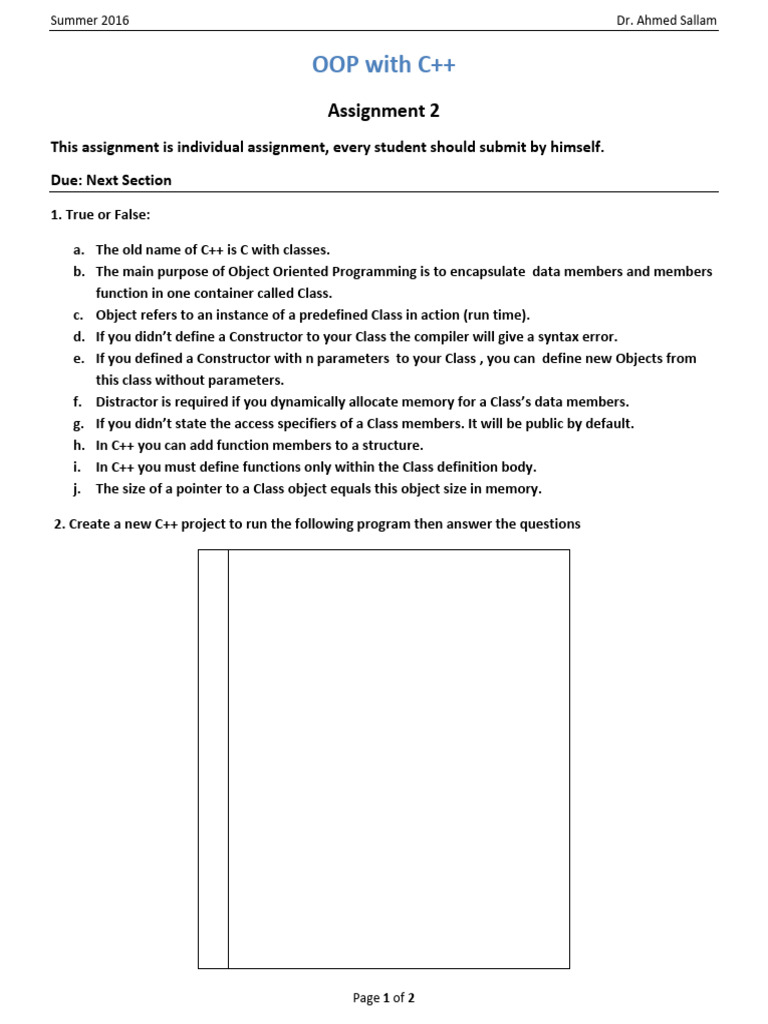 CPP 2016 S hw02 | PDF
