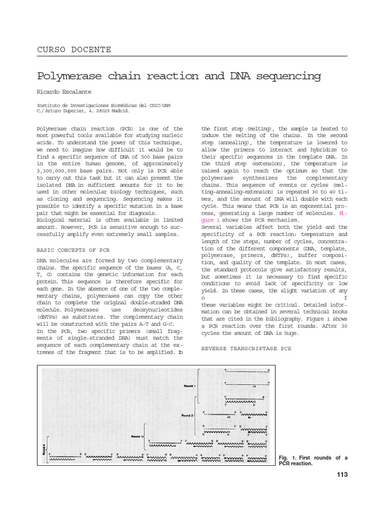 Polymerase Chain | PDF